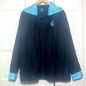 Disney Parks Minnie Mouse Hooded Rain Jacket Black Size XL Magical Vacat…